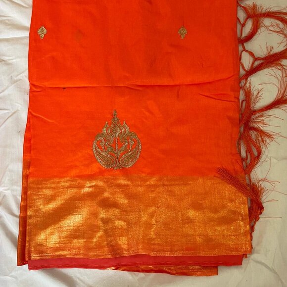 Orange Saree - Picture 1 of 4